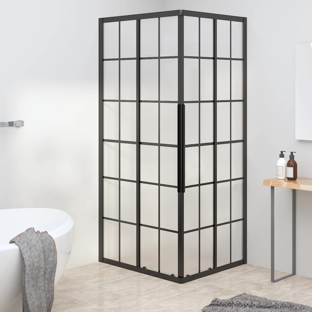 Cabine de douche vidaxl 80x70x180 cm mate ESG noir