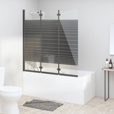 Enceinte de douche vidaxl 3 panneaux 130x130 cm ESG noir