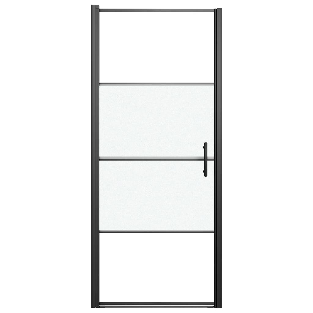 Vidaxl Douche Porte à moitié -mat 81x195 cm en verre durci noir