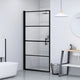 Vidaxl Douche Porte à moitié - Mat 91x195 cm Verre durci noir