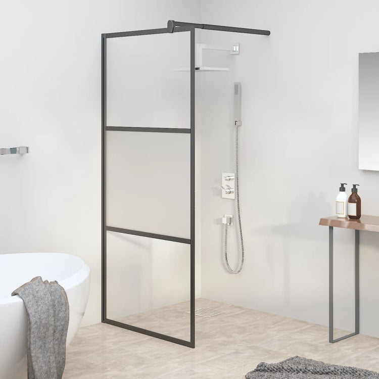 Vidaxl Walk-In Walking Mur 80x195 cm Malf-Mat Esg Verre noir
