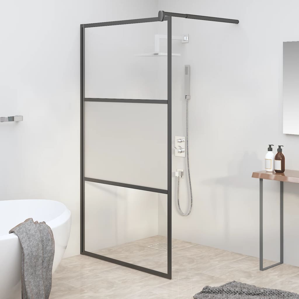 Vidaxl Walk-In Walking Walk 115x195 cm Halfmat Esg-glas noir