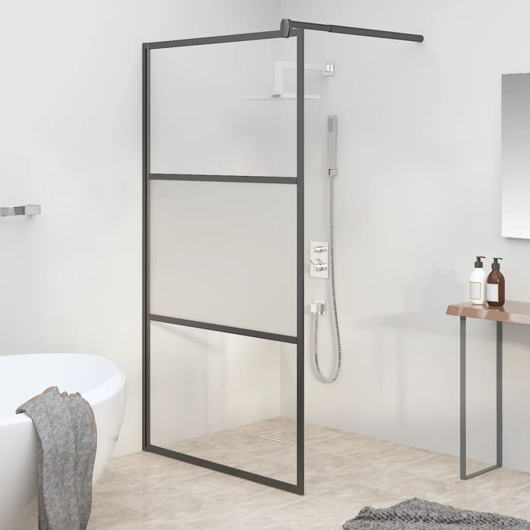 Vidaxl Walk-In Walking Walk 115x195 cm Halfmat Esg-glas noir