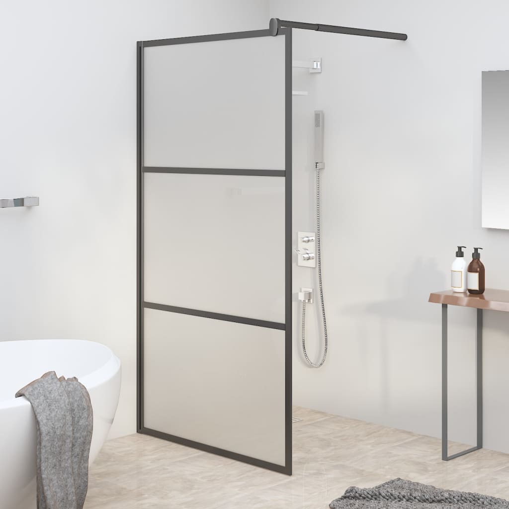 Vidaxl Walk-In Walk Murn 115x195 cm mat esg verre noir