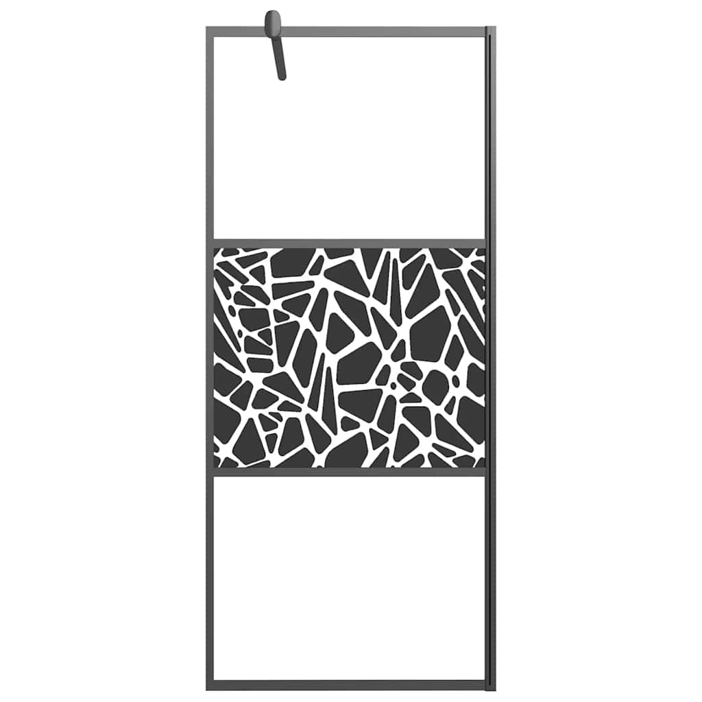 Vidaxl Walk-In Walk-in Walk Motif de pierre 80x195 cm Esg Verre noir