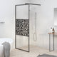 Vidaxl Walk-In Walk-in Walk With Stone Motif 90x195 cm ESG Verre noir