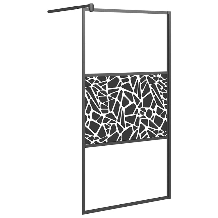 Vidaxl Walk-In Walk-in Walk avec motif de pierre 100x195 cm Esg Verre noir