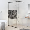Vidaxl Walk-In Walk-in Walk avec motif de pierre 100x195 cm Esg Verre noir