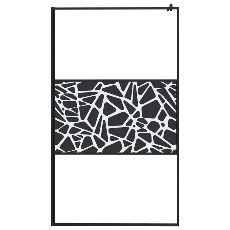 Vidaxl Walk-In Walking Mury avec motif de pierre 115x195 cm Esg Verre noir