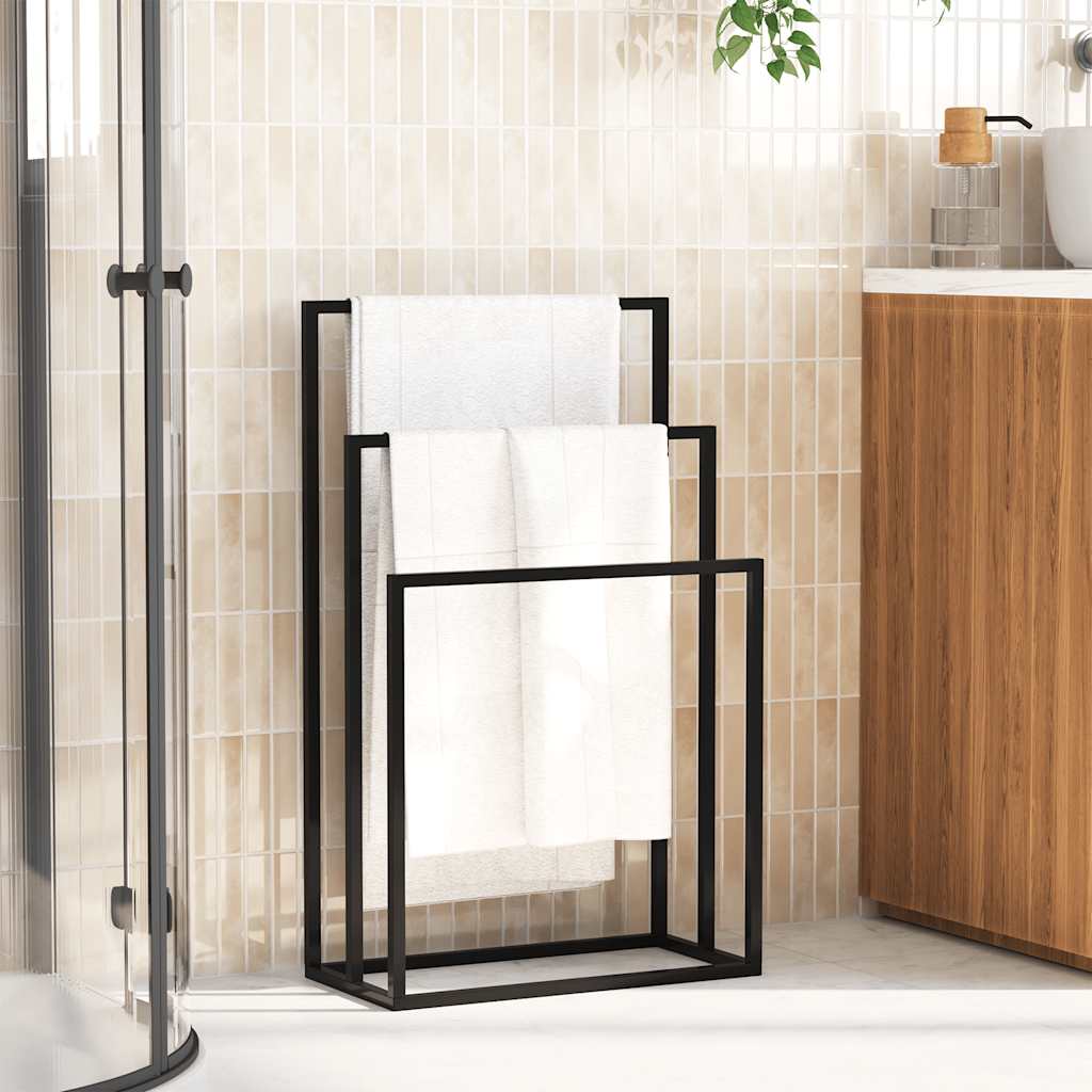 Rack de serviette vidaxl détaché 48x24x79 cm noir