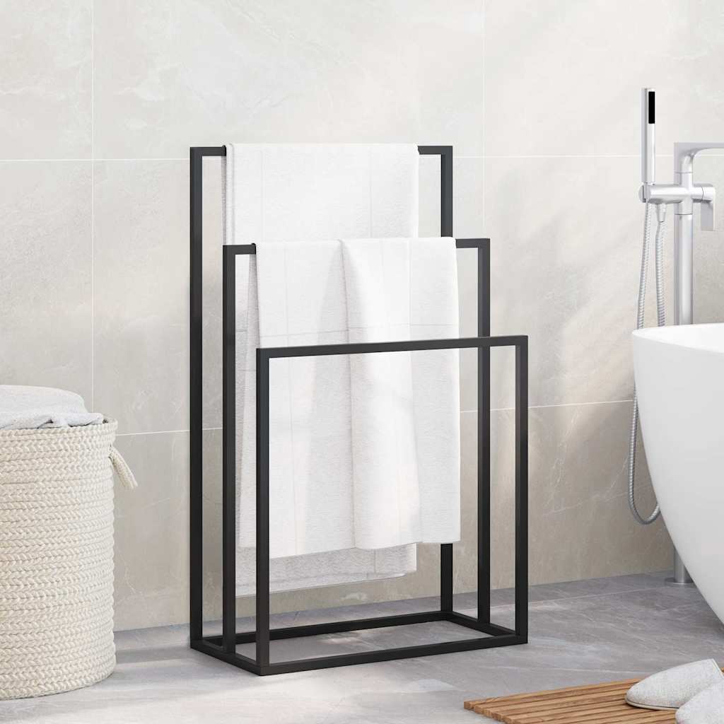 Rack de serviette vidaxl détaché 48x24x79 cm noir