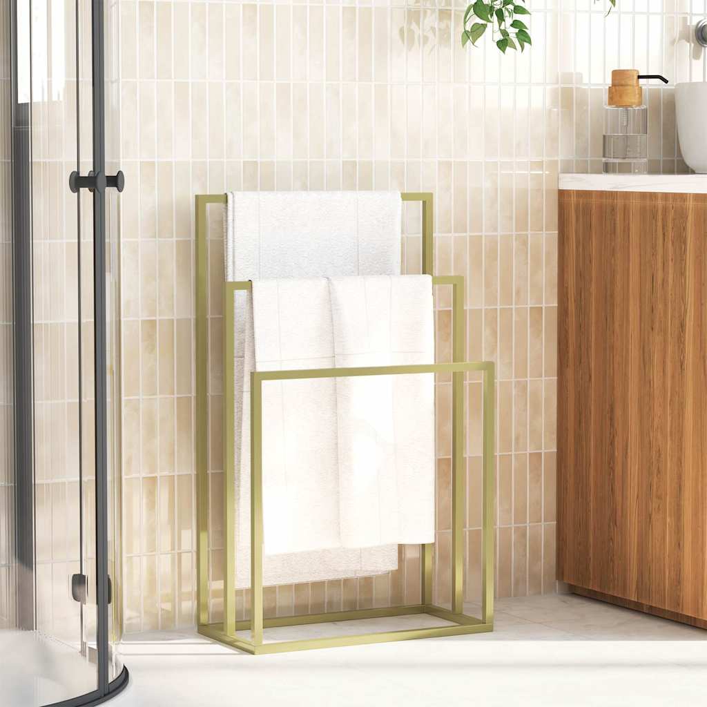 Rack de serviette vidaxl détaché 48x24x79 cm en or de couleur