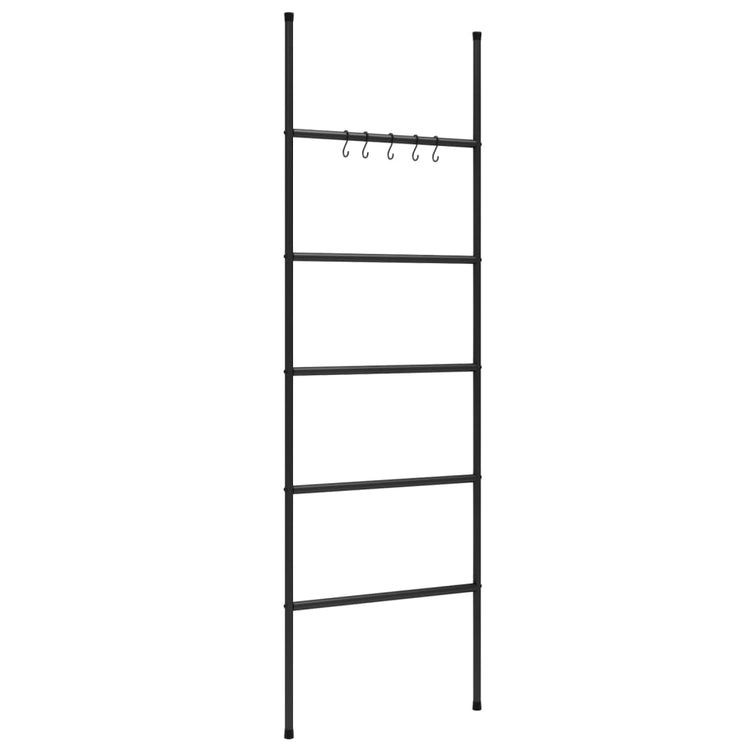 Échelle de rack de serviettes Vidaxl avec 5 couches 58x175 cm de fer noir