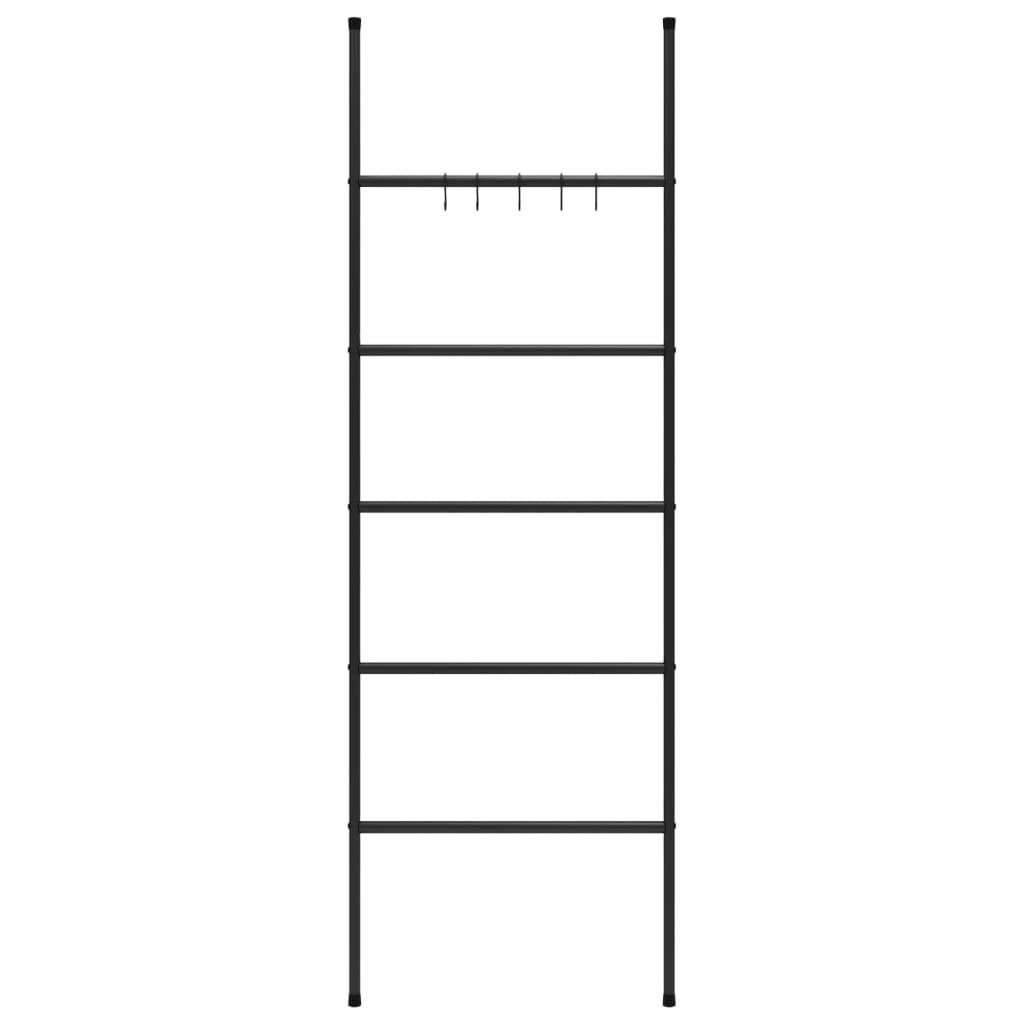 Échelle de rack de serviettes Vidaxl avec 5 couches 58x175 cm de fer noir