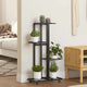 Support de fleur vidaxl avec roues 4 couches 44x23x80 cm de fer noir