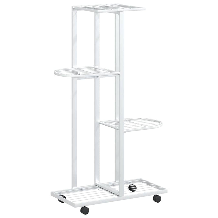 Norme de fleur Vidaxl avec roues 4 couches 44x23x80 cm Blanc