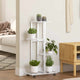 Norme de fleur Vidaxl avec roues 4 couches 44x23x80 cm Blanc