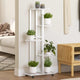Norme de fleur de vidaxl avec roues 5 couches 44x23x100 cm de fer blanc