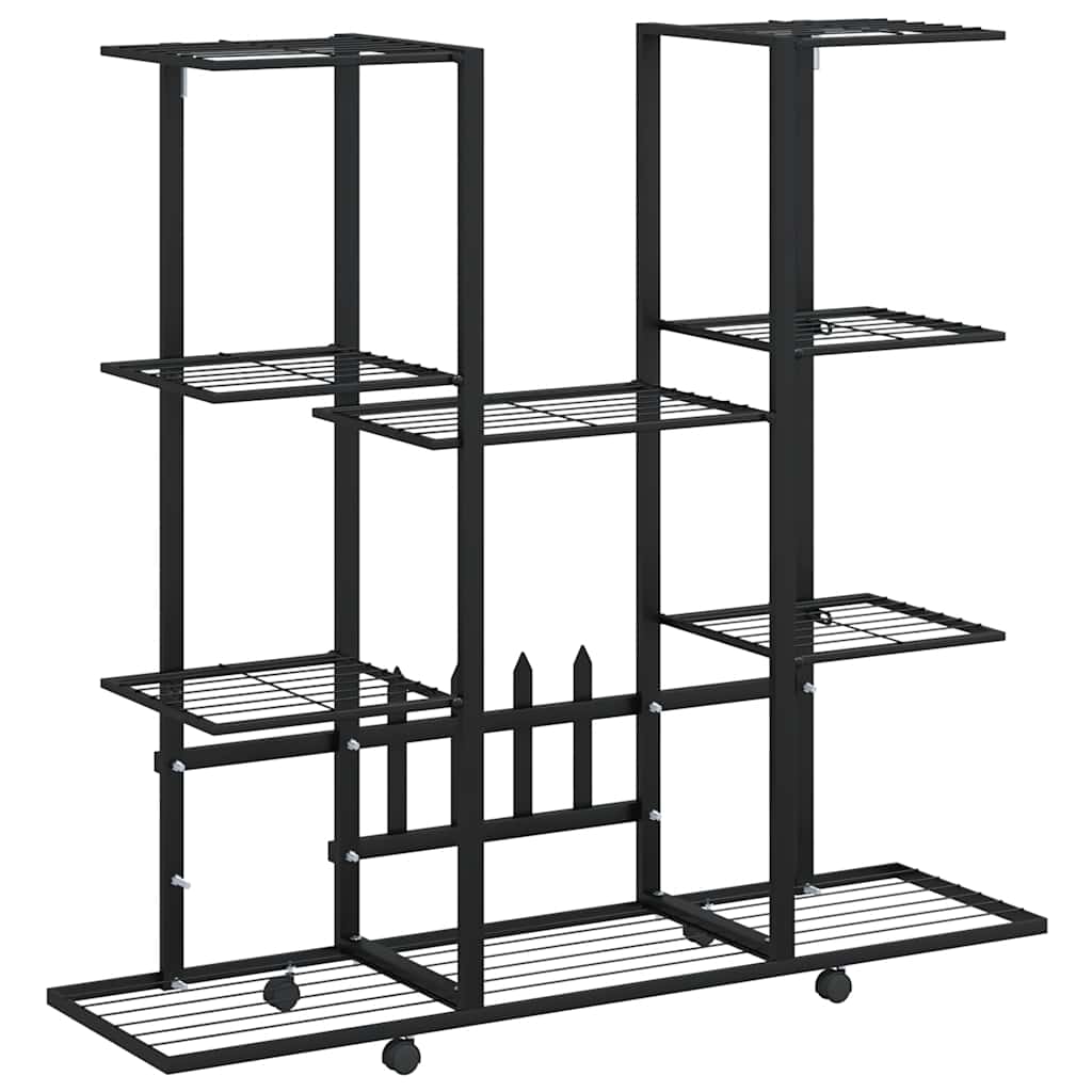 Norme de fleur Vidaxl avec roues 94.5x24.5x91,5 cm de fer noir