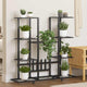 Norme de fleur Vidaxl avec roues 94.5x24.5x91,5 cm de fer noir