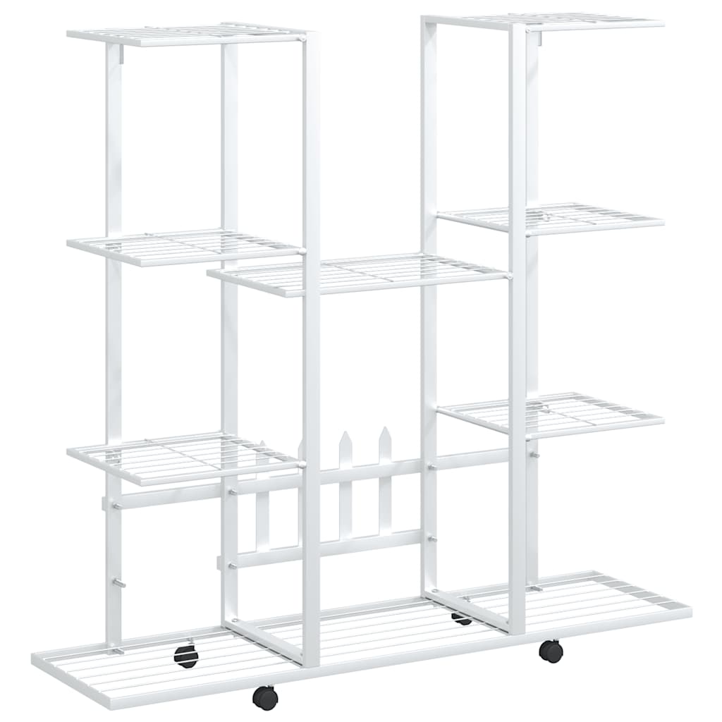 Norme de fleur de Vidaxl avec roues 94.5x24.5x91,5 cm Fer Blanc