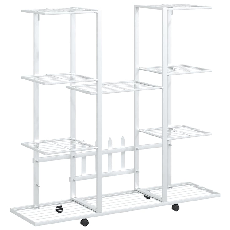 Norme de fleur de Vidaxl avec roues 94.5x24.5x91,5 cm Fer Blanc