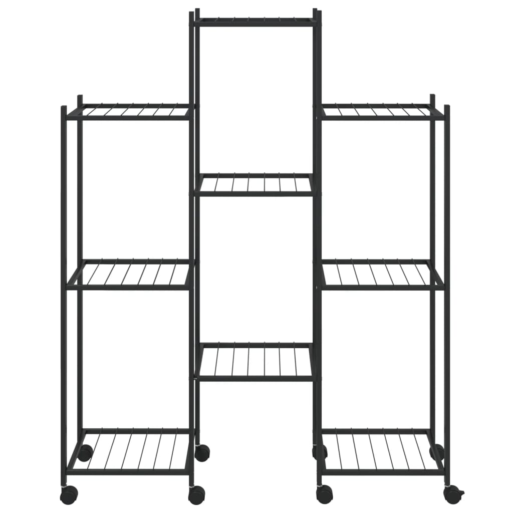 Norme de fleur de vidaxl avec roues 83x25x103,5 cm de fer noir