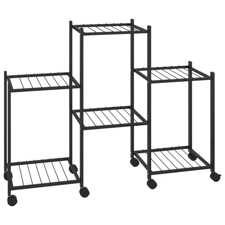 Support de fleur vidaxl avec roues 83x25x63,5 cm de fer noir