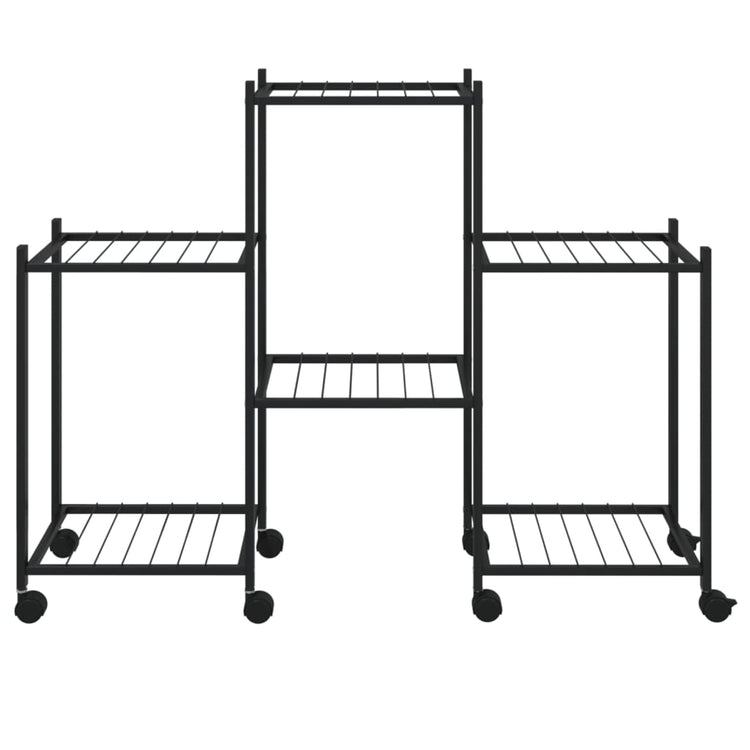 Support de fleur vidaxl avec roues 83x25x63,5 cm de fer noir