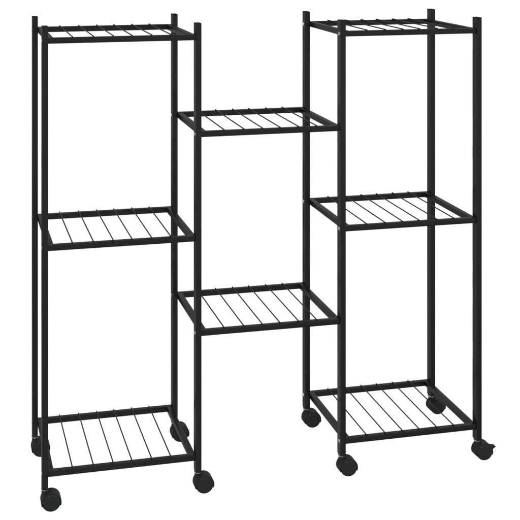 Norme de fleur vidaxl avec roues 83x25x83,5 cm de fer noir