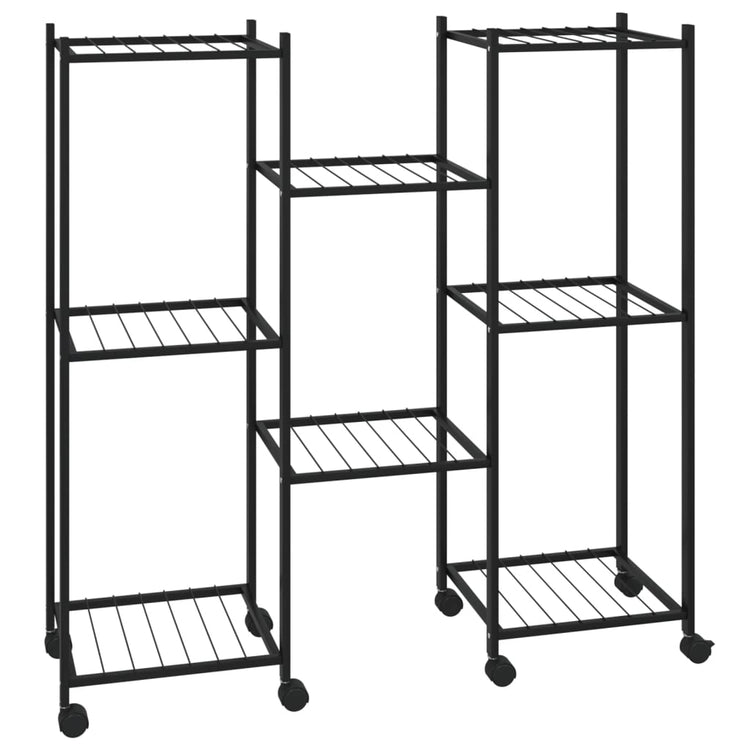 Norme de fleur vidaxl avec roues 83x25x83,5 cm de fer noir