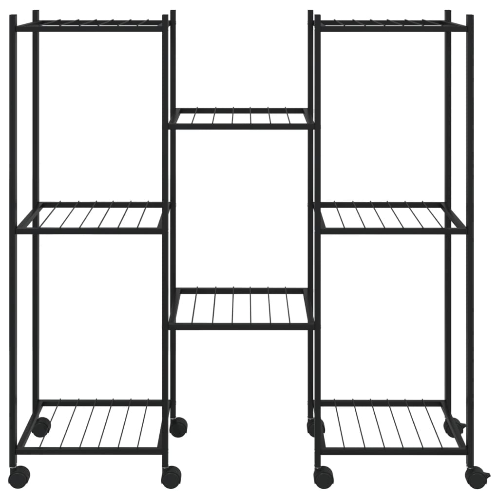 Norme de fleur vidaxl avec roues 83x25x83,5 cm de fer noir
