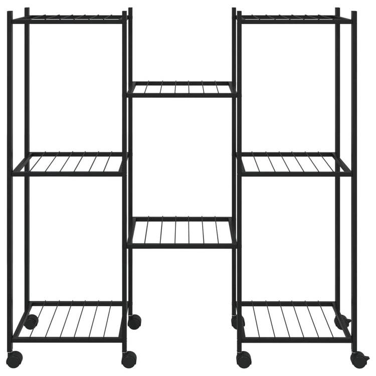 Norme de fleur vidaxl avec roues 83x25x83,5 cm de fer noir