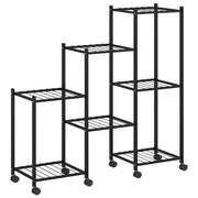 Norme de fleur vidaxl avec roues 83x25x83,5 cm de fer noir - afbeelding 2