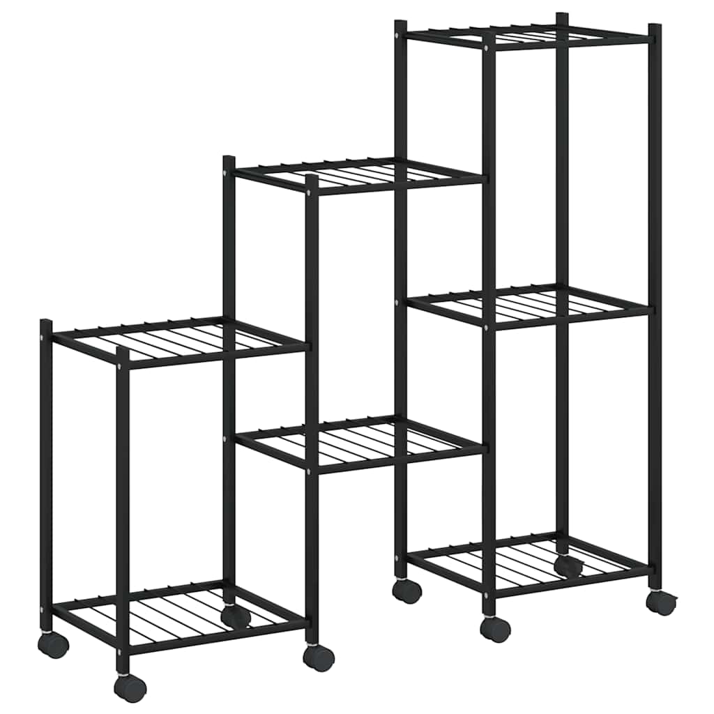 Norme de fleur vidaxl avec roues 83x25x83,5 cm de fer noir