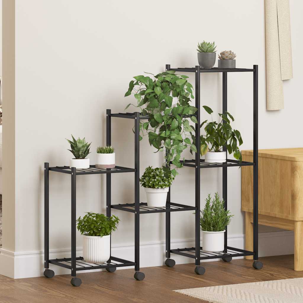 Norme de fleur vidaxl avec roues 83x25x83,5 cm de fer noir