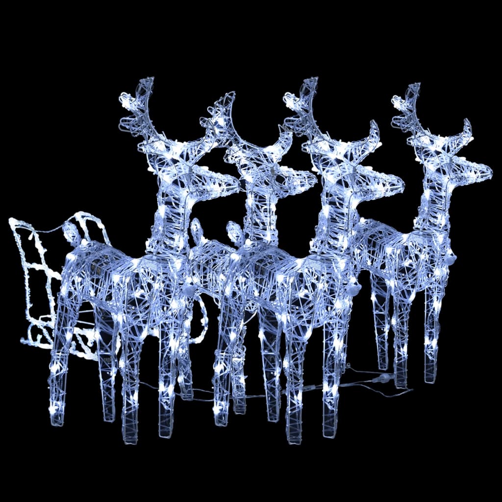 Décorations de Noël vidaxl renne et manche 240 LED acrylique