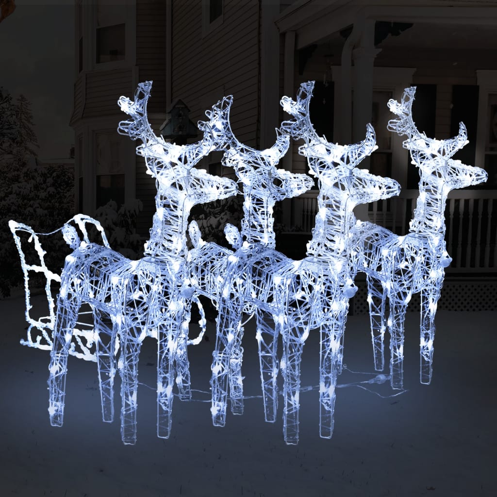 Décorations de Noël vidaxl renne et manche 240 LED acrylique