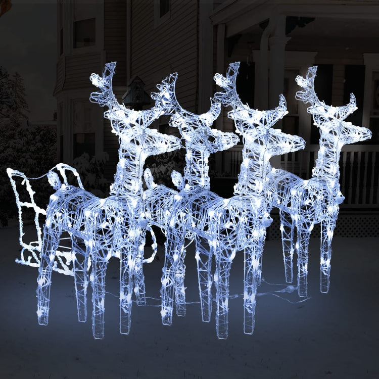 Décorations de Noël vidaxl renne et manche 240 LED acrylique