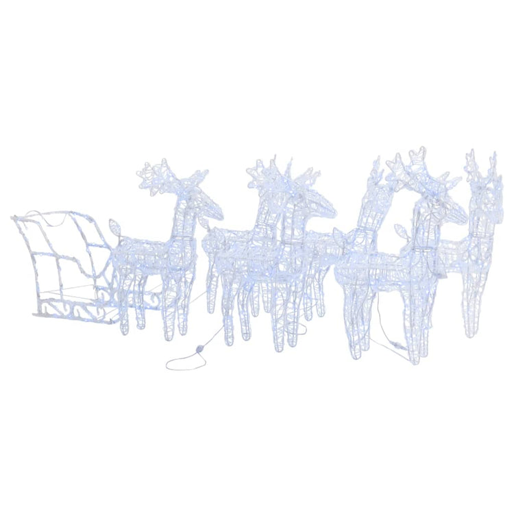 Vidaxl Christmas Decorations Rendeer and Slee 320 LEDS acrylique