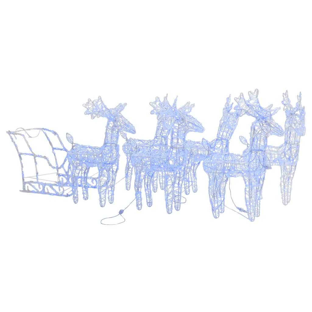 Vidaxl Christmas Decorations Rendeer and Slee 320 LEDS acrylique