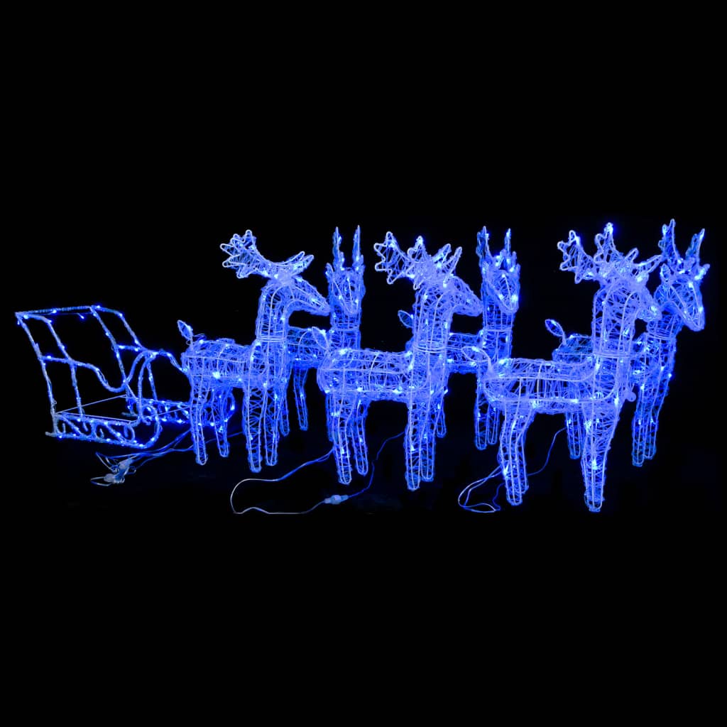 Vidaxl Christmas Decorations Rendeer and Slee 320 LEDS acrylique