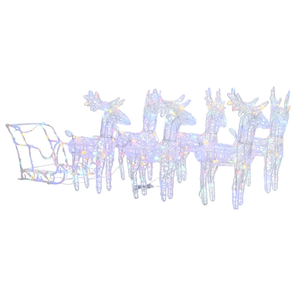 Vidaxl Christmas Decorations Rendeer and Slee 320 LEDS acrylique