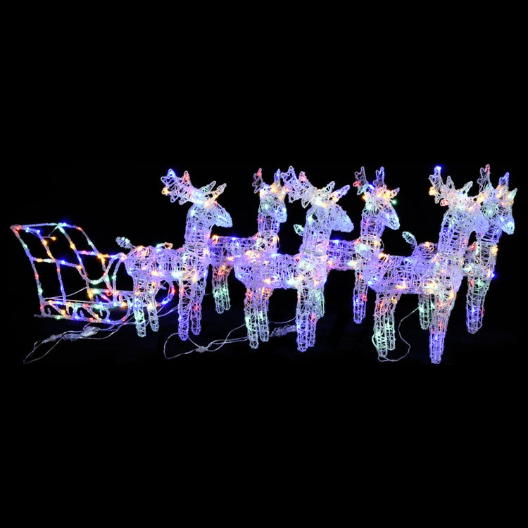 Vidaxl Christmas Decorations Rendeer and Slee 320 LEDS acrylique