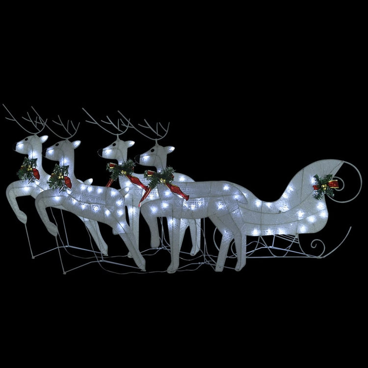 Vidaxl Buitenkerstontiering Reindeer and Slee 100 LEDS blanc