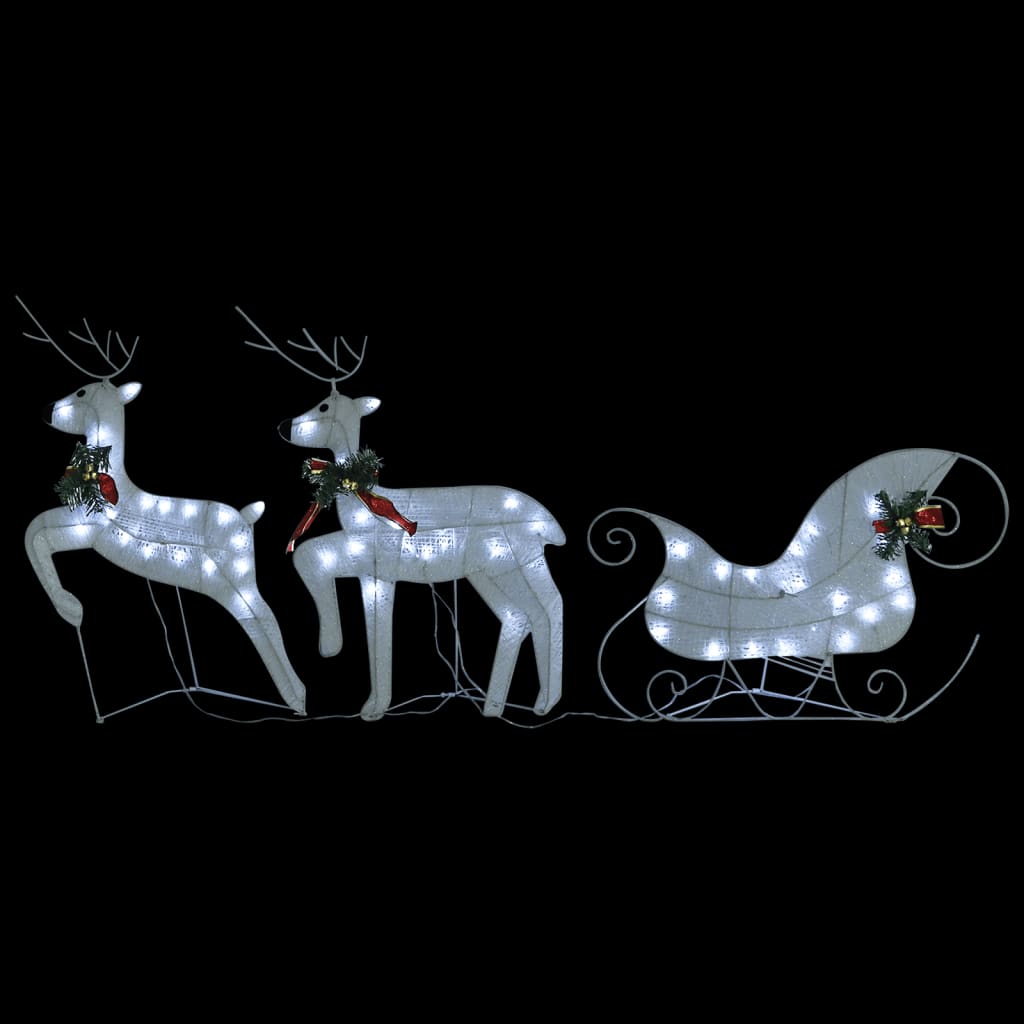 Vidaxl Buitenkerstontiering Reindeer and Slee 100 LEDS blanc