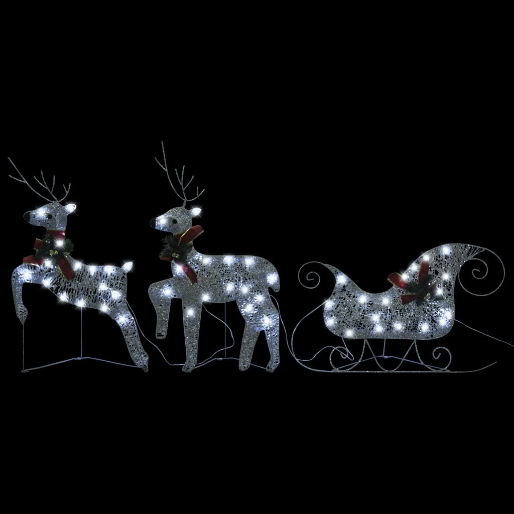 Vidaxl Buitenkerstontiering Rendieren and Slee 140 LEDS Silver Colored