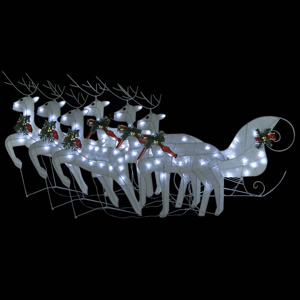 Vidaxl Buitenkerstontiering Reindeer and Slee 140 LEDS blanc