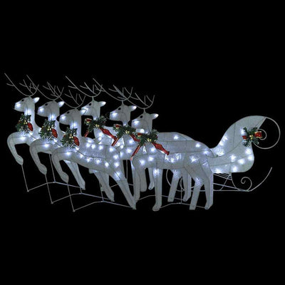 Vidaxl Buitenkerstontiering Reindeer and Slee 140 LEDS blanc