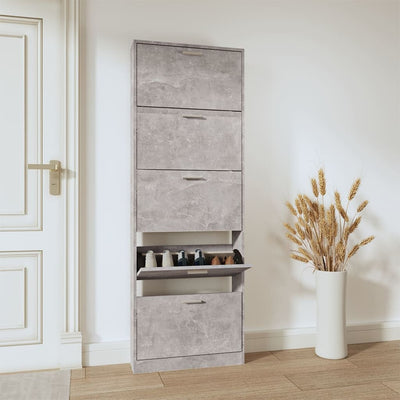 Armoire à chaussures Vidaxl 59x17x169 cm Prix en béton en bois transformé